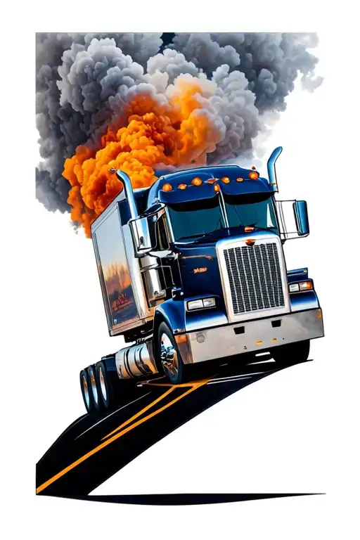 truck driver tattoo design idea