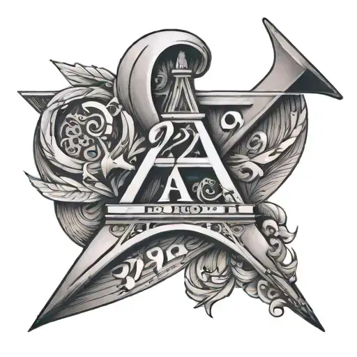 number 24 with Paris 2024 font, with an arrow tattoo design idea