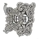 Rex and Saj in mirror ambigram tattoo tattoo design idea