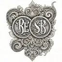 Rex and Saj in mirror ambigram tattoo tattoo design idea