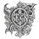 Rex and Saj in mirror ambigram tattoo tattoo design idea