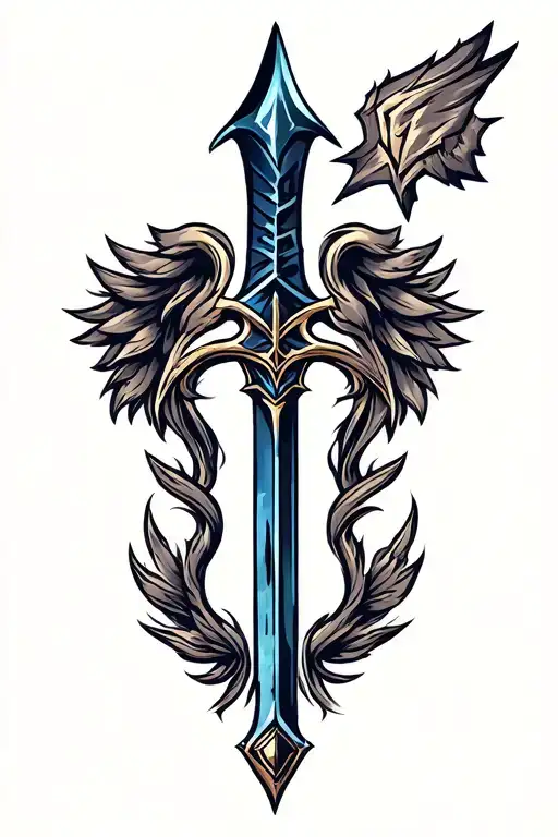 league of legends pantheon spear tattoo design idea