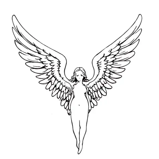 waffles with angel wings spread tattoo design idea