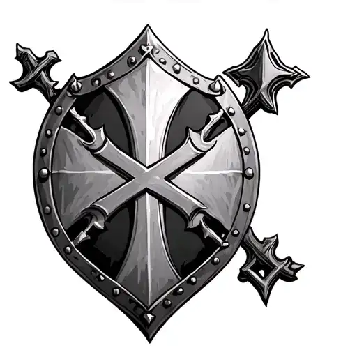 templar shield and cross tattoo tattoo design idea