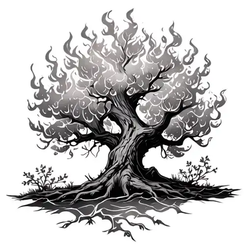 Burning Bush tattoo design idea