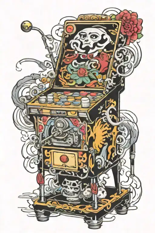 pinball machine tattoo design idea