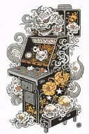 pinball machine tattoo design idea