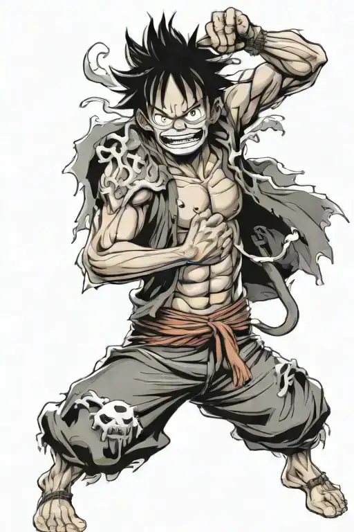 one piece luffy gear 5 tattoo design idea