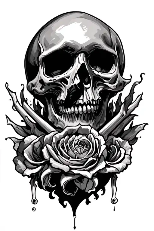 skull an souls tattoo design idea
