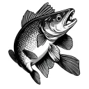 pike fish outline with Portumna county Galway Ireland inside of the pike tattoo design idea