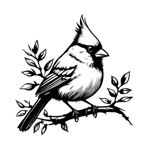 Cardinal bird tattoo design idea