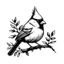 Cardinal bird tattoo design idea