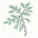 evergreen tree branch tattoo design idea