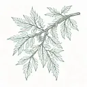 evergreen tree branch tattoo design idea