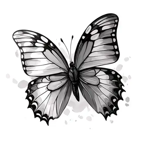 Butterfly And Cardinal tattoo design idea