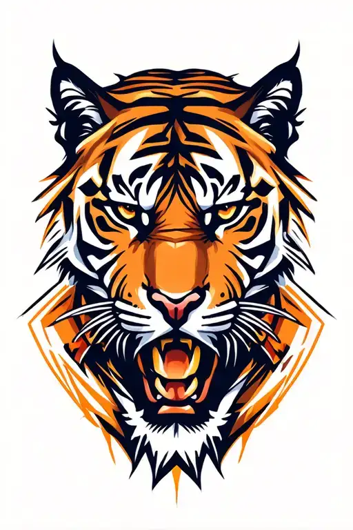 Tiger logo for archery team logo half tattoo design idea