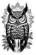 owl,mandala, waterfall tattoo design idea