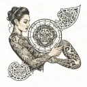 student studying tattoo design idea