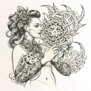 student studying tattoo design idea