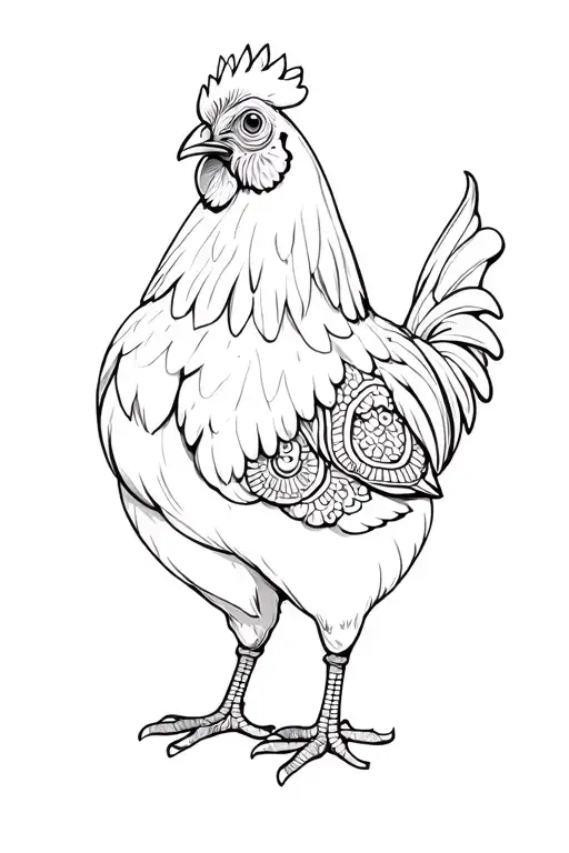 henna chicken tattoo design idea