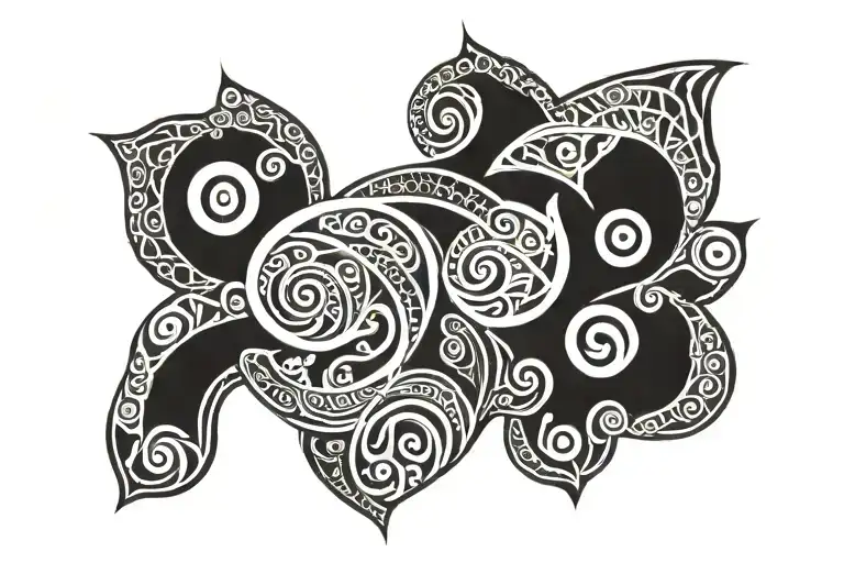 a Samoan tattoo design wallpaper with black background and white tattoo  tattoo design idea