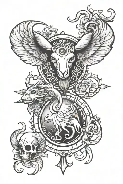 cancer Aries leo libra zodiac sign tattoo design idea
