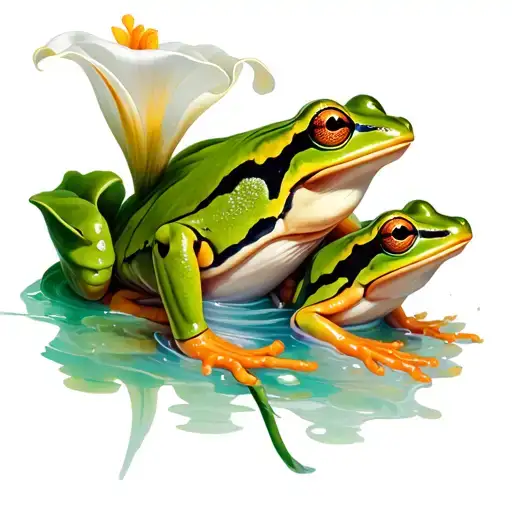 Calla Lilies and frogs  tattoo design idea