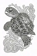 melting sea turtle tattoo design idea