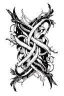 blackwork bold abstract full intertwined ornamental creepy high-contrast intricate aesthetic board raw strokes  tattoo design idea