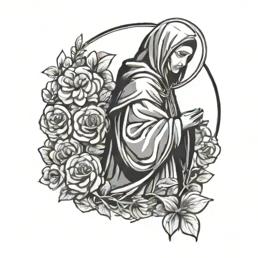saint frances of Assisi tattoo design idea