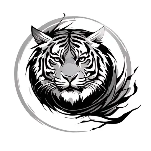 enso circle with tiger forearm tattoo tattoo design idea