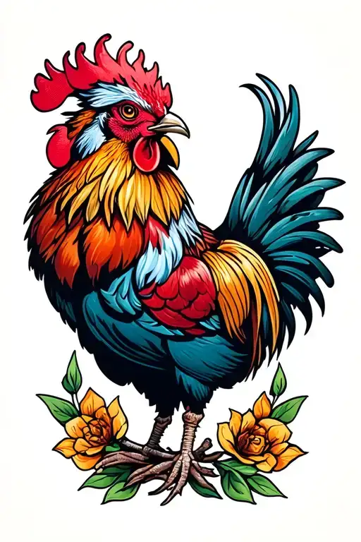 game-cock tattoo design idea
