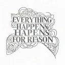 everything happens for reason BROKENHART  tattoo design idea