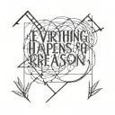 everything happens for reason BROKENHART  tattoo design idea