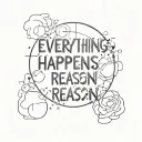everything happens for reason BROKENHART  tattoo design idea