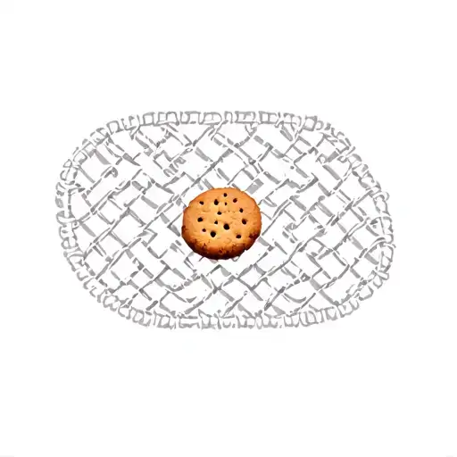 a snickerdoodle cookie on a square crochet backgroud tattoo design idea