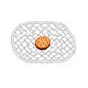 a snickerdoodle cookie on a square crochet backgroud tattoo design idea