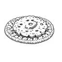 a snickerdoodle cookie on a square crochet backgroud tattoo design idea