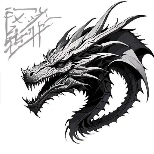 Mechanical Dragon tattoo design idea