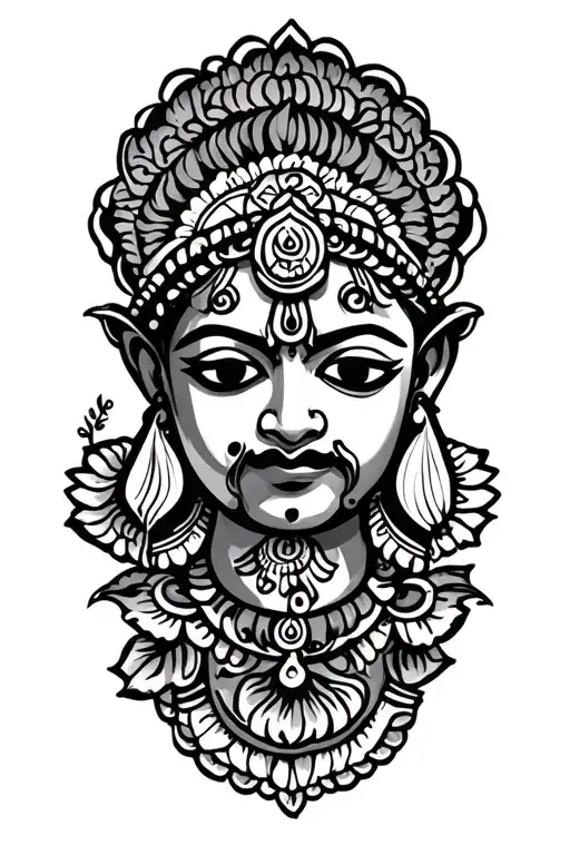 indian ghungroo Singaporean heritage symbols no face tattoo design idea