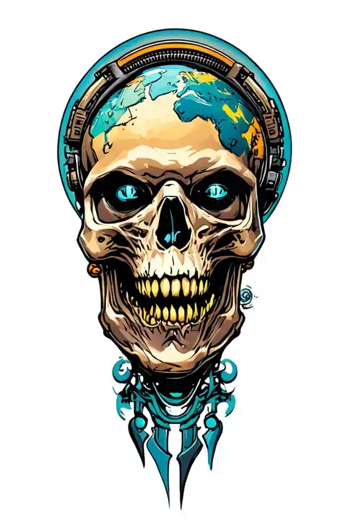 world travel tattoo design idea