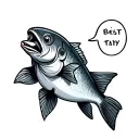 cartoon sardine small tattoo tattoo design idea