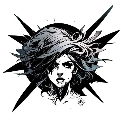 back tatto of the Sandevistan from the anime cyber punk edge runners  tattoo design idea