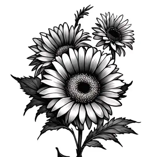 Aries And Gerbera Daisy tattoo design idea
