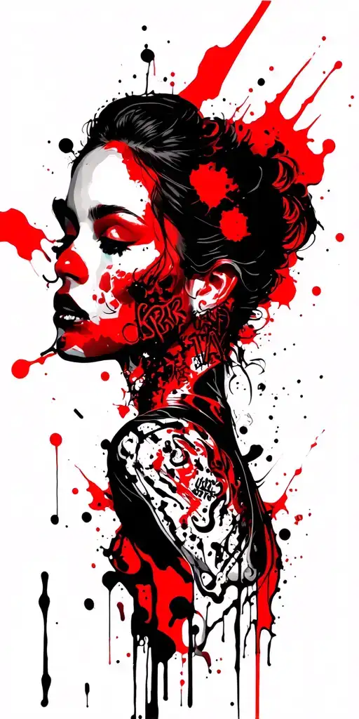 trash polka style jap patterns tattoo design idea