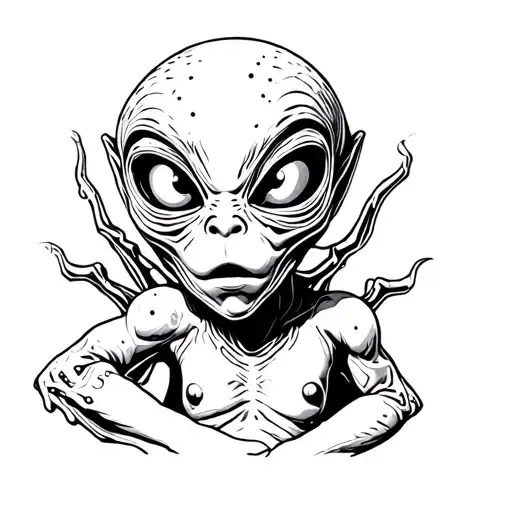 Giger Alien Creepy Baby tattoo design idea