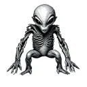 Giger Alien Creepy Baby tattoo design idea