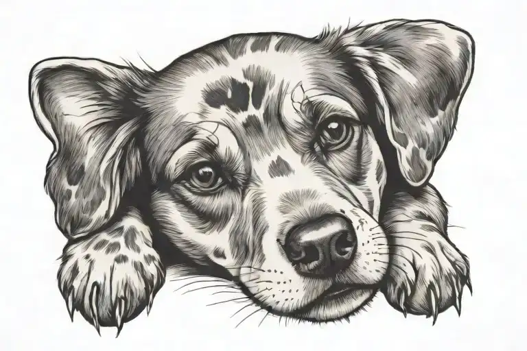 Lola with dog paw print tattoo design idea