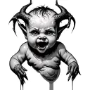 Demon Baby tattoo design idea
