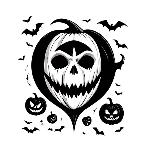 Halloween flash tattoo sheet tattoo design idea